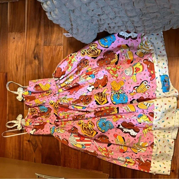 Disney Parks Snack Print Dress Women’s Medium - Picture 2 of 5